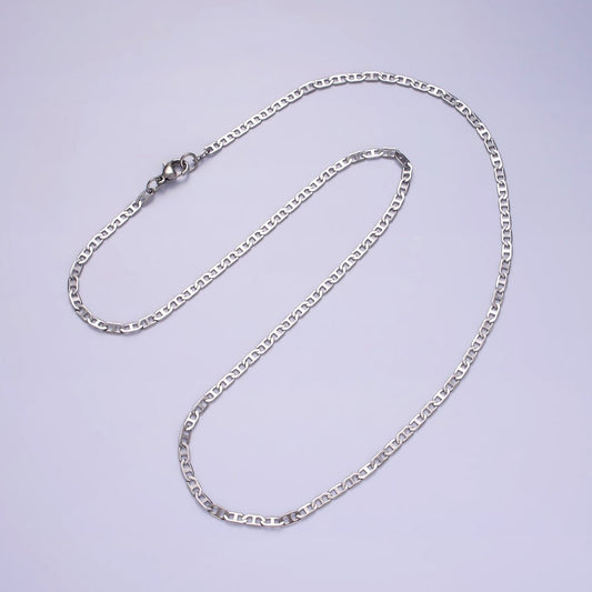 18.3 inch Stainless Steel Flat Mariner Chain For Wholesale Chains And Jewelry Making Supplies Findings | WA-2099 Clearance Pricing