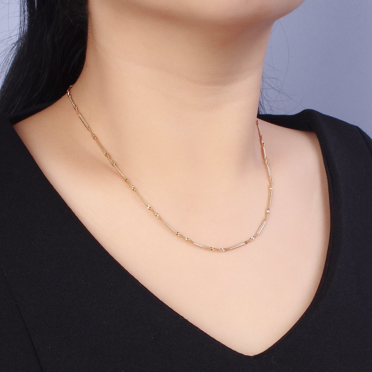 18.5 Inch Twisted Chain 18K Gold Filled Dainty Rope Chain Necklace | WA-1603 Clearance Pricing