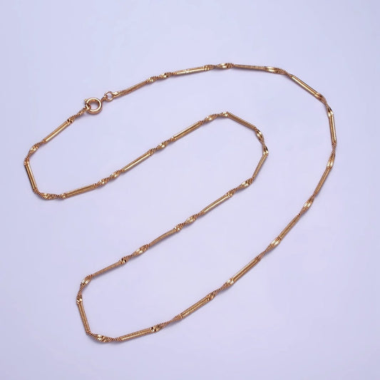 18.5 Inch Twisted Chain 18K Gold Filled Dainty Rope Chain Necklace | WA-1603 Clearance Pricing