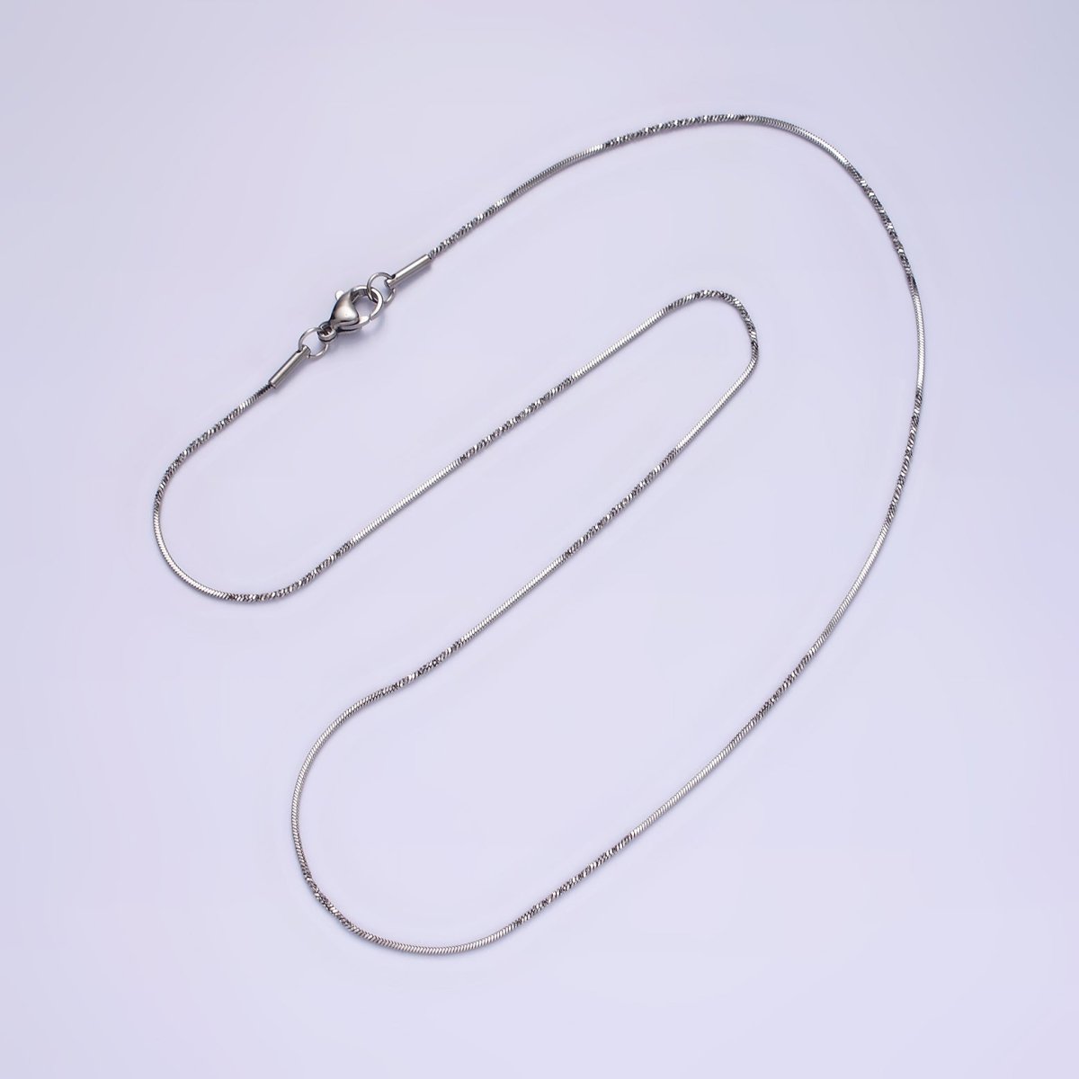 18.5'' Ready to Use Stainless Steel Cocoon Necklace Chain, Layer Snake Twisted Chain Necklace | WA-2095 Clearance Pricing