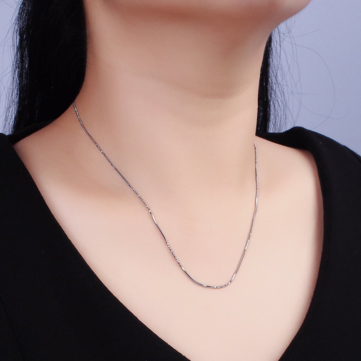 18.5'' Ready to Use Stainless Steel Cocoon Necklace Chain, Layer Snake Twisted Chain Necklace | WA-2095 Clearance Pricing