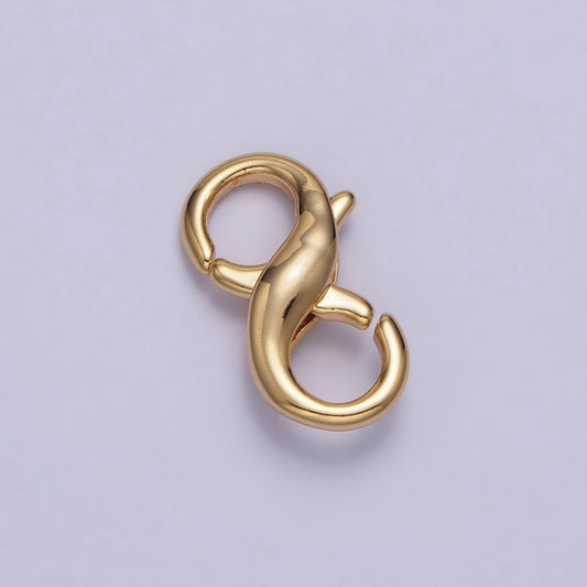 18.5mm Gold Double Lobster Clasps Infinity Jewelry Closure Supply | Z-091
