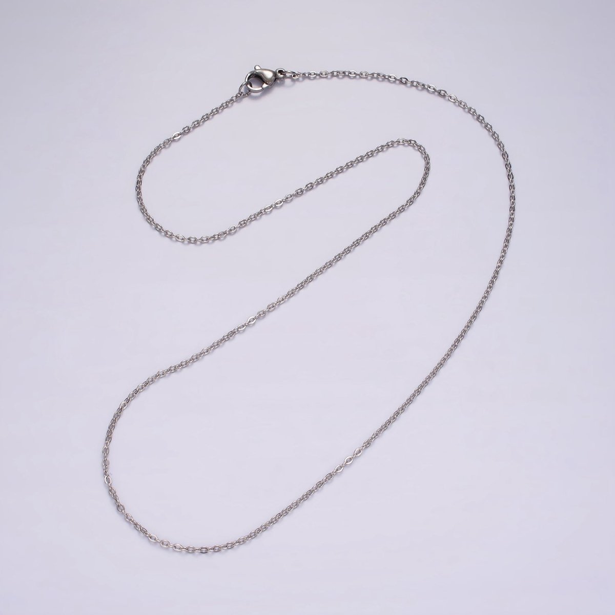 18inch Cable Chain Necklace Silver Dainty Cable Link Chain Necklaces Stainless Steel | WA-2393