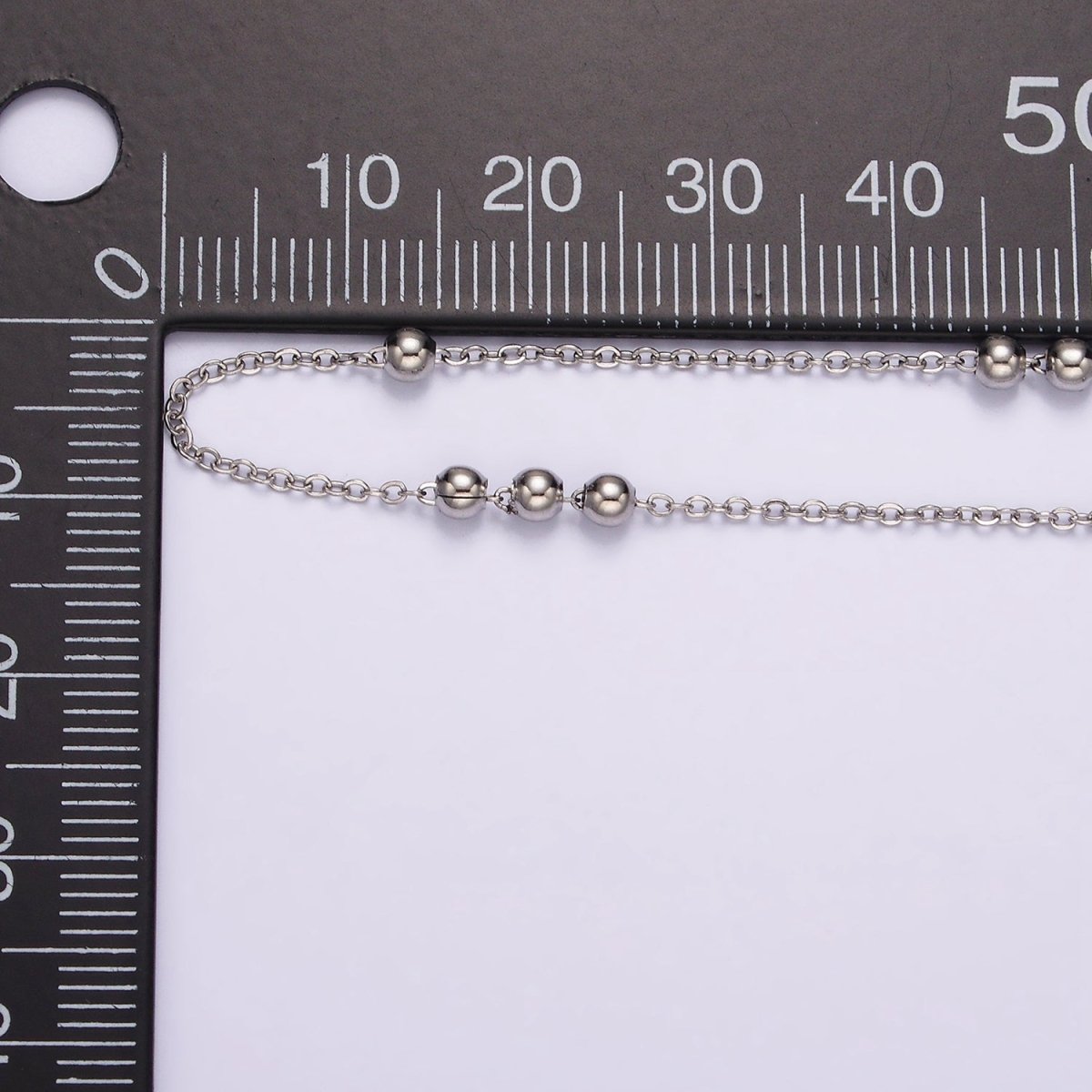 18inch Satellite Chain Necklace Silver Dainty Satellite Ball Chain Necklaces Stainless Steel | WA-2394