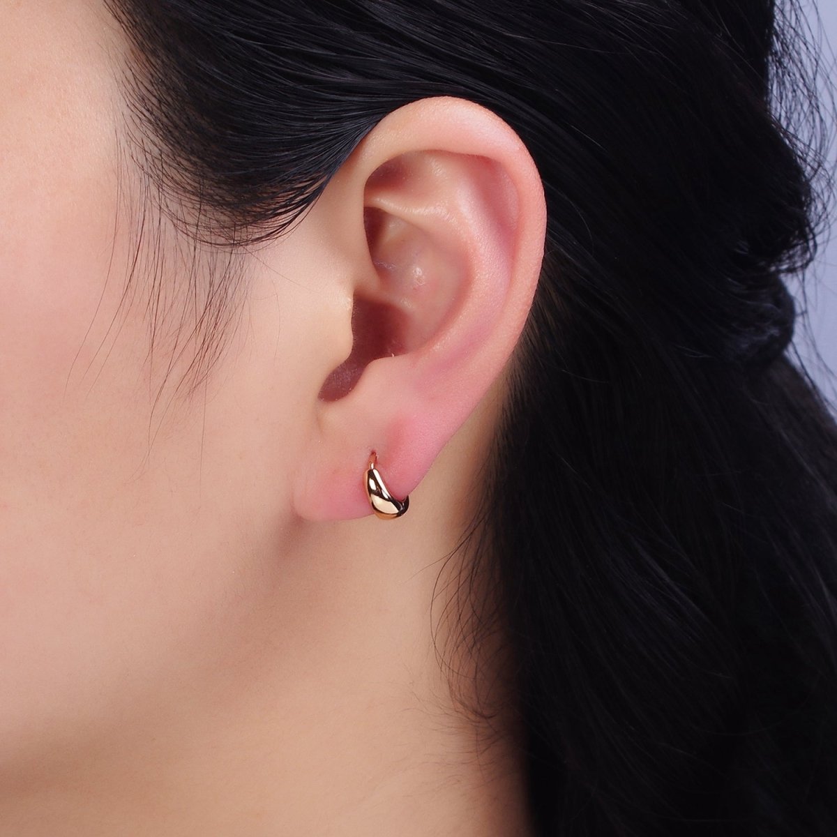 18K Gold Filled 10mm Cartilage Huggie Hoop Earrings | AD1277