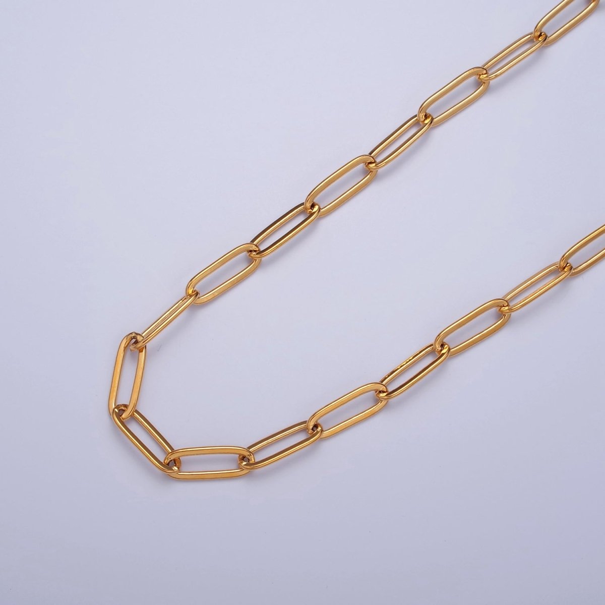 18K Gold Filled 14mm x 5mm Dainty Paperclip Cable 19.5 Unfinished Chain by Meter | WA-1384 Clearance Pricing