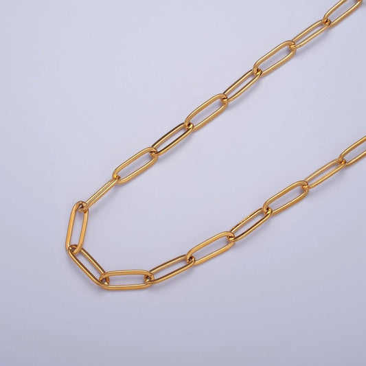 18K Gold Filled 14mm x 5mm Dainty Paperclip Cable 19.5 Unfinished Chain by Meter | WA-1384 Clearance Pricing