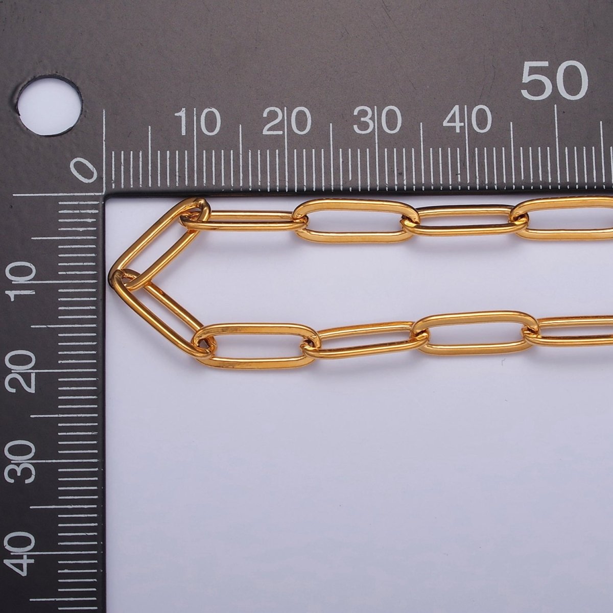 18K Gold Filled 14mm x 5mm Dainty Paperclip Cable 19.5 Unfinished Chain by Meter | WA-1384 Clearance Pricing