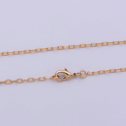 18K Gold Filled 1.8mm Cable Chain 17 inch Finished Necklace For Wholesale Necklace Dainty Jewelry Making Supplies | WA-481 Clearance Pricing
