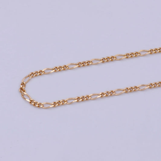 18K Gold Filled 2.4mm Link Figaro Chain For Wholesale Necklace Dainty Jewelry Making Supplies | WA-767 Clearance Pricing