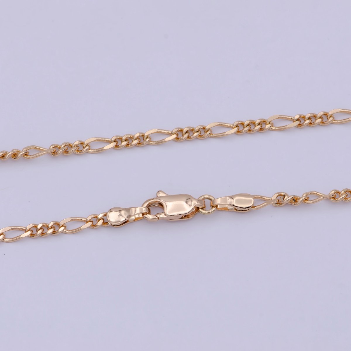 18K Gold Filled 2.4mm Link Figaro Chain For Wholesale Necklace Dainty Jewelry Making Supplies | WA-767 Clearance Pricing