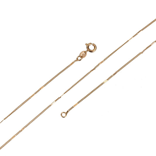 18K Gold Filled 2mm Criss Cross Chain Necklace, Gold Filled Finished Chain Necklace Ready to Wear 15.6 Inch Gold Chain w/ Spring Clasp | CN-668  Clearance Pricing