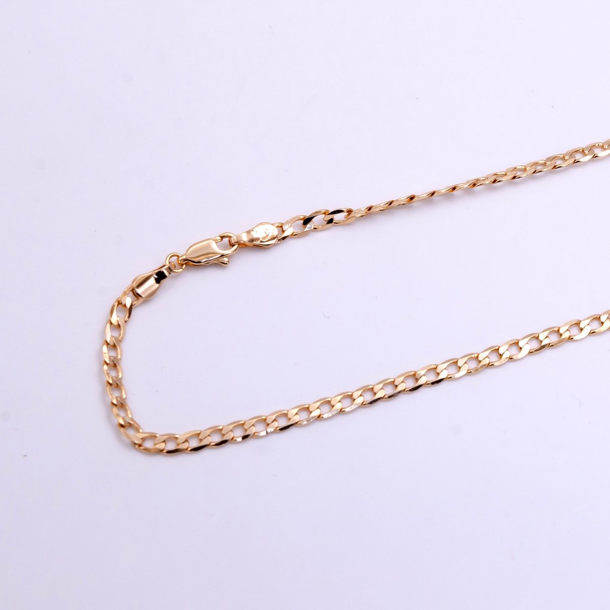 18K Gold Filled 3mm Curb Chain 18 Inch Necklace | WA-2444
