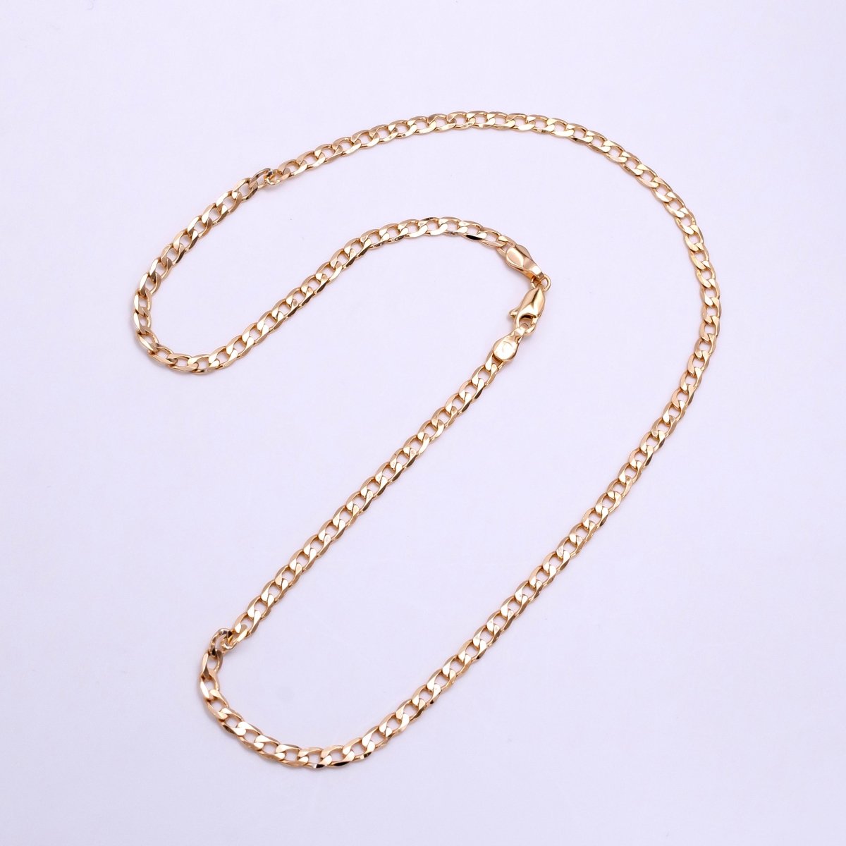 18K Gold Filled 3mm Curb Chain 18 Inch Necklace | WA-2444