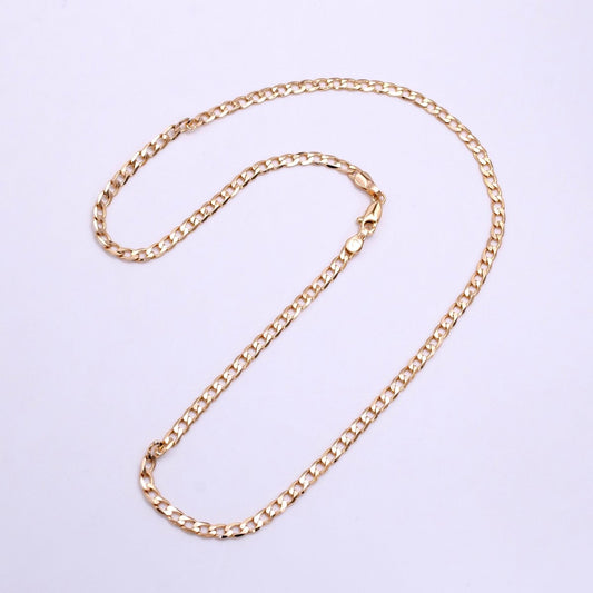 18K Gold Filled 3mm Curb Chain 18 Inch Necklace | WA-2444