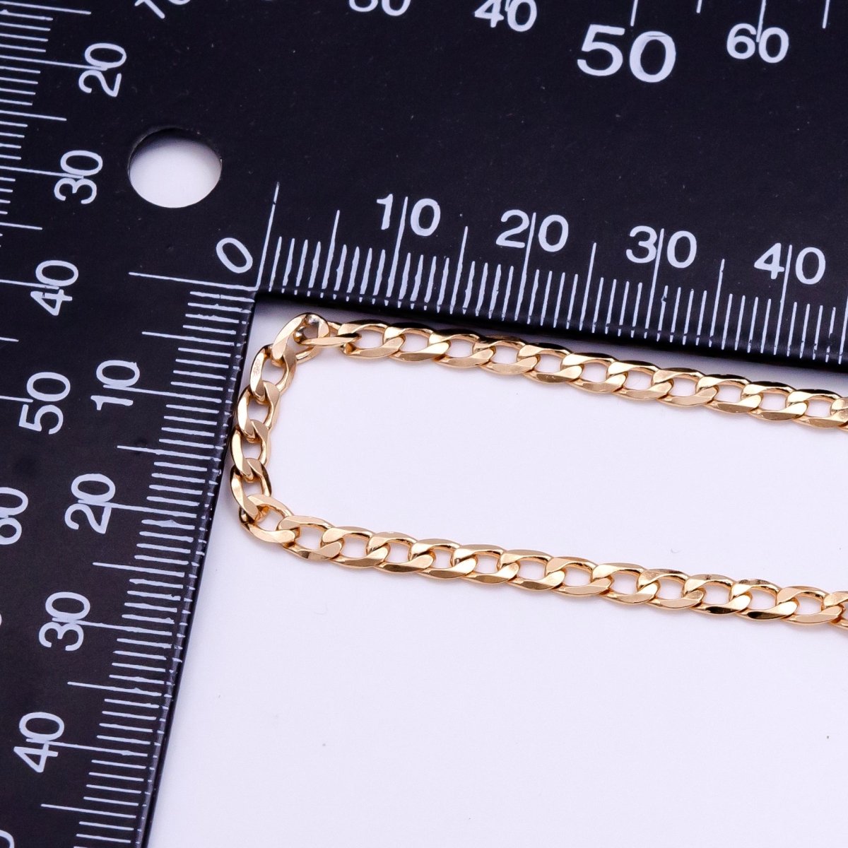 18K Gold Filled 3mm Curb Chain 18 Inch Necklace | WA-2444
