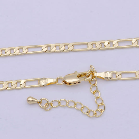 18K Gold Filled 4mm Figaro Chain For Wholesale Figaro Chains And Jewelry Making Supplies Findings | WA-838 Clearance Pricing