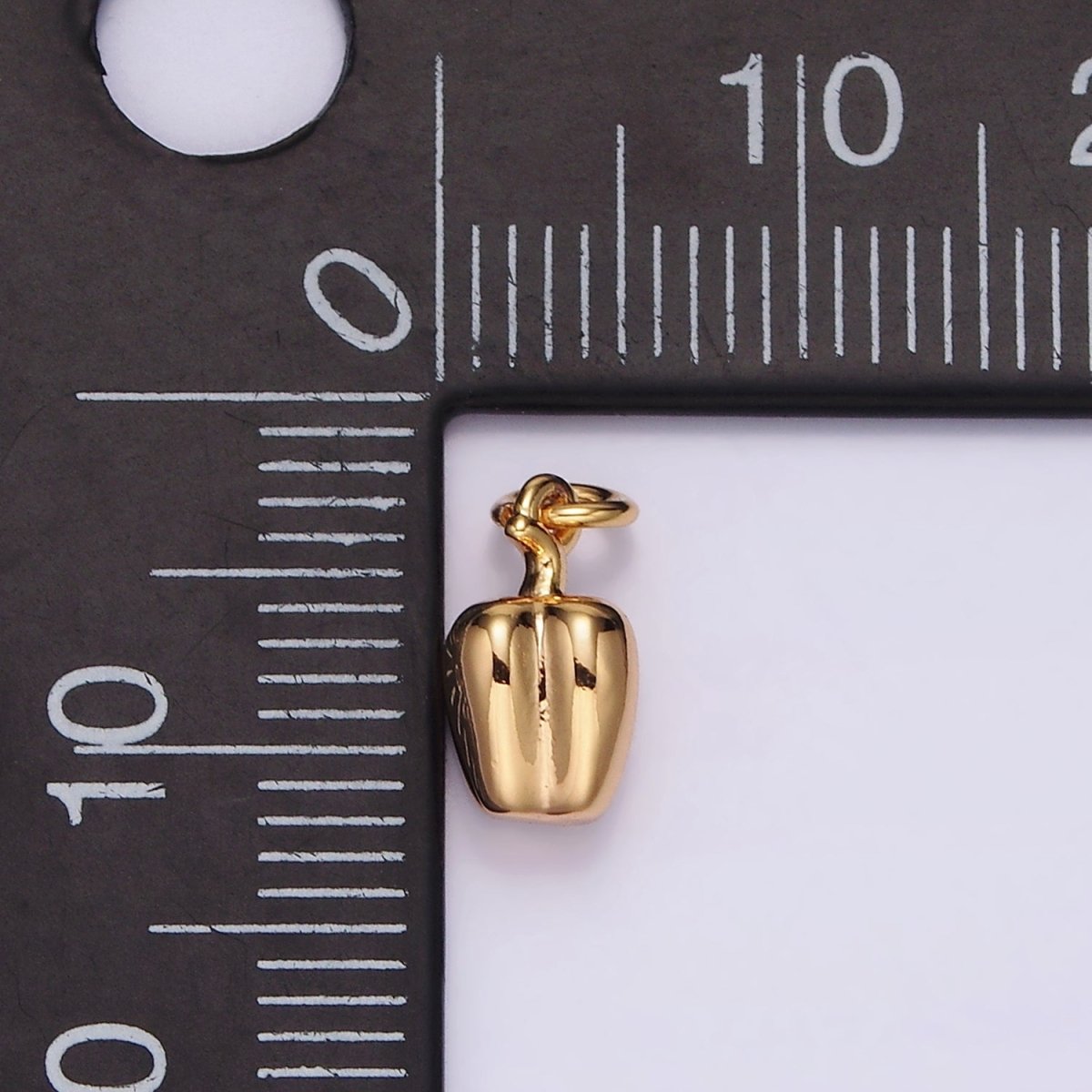 18K Gold Filled 9.5mm Bell Pepper Fruit Puffed Add-On Charm | N1685