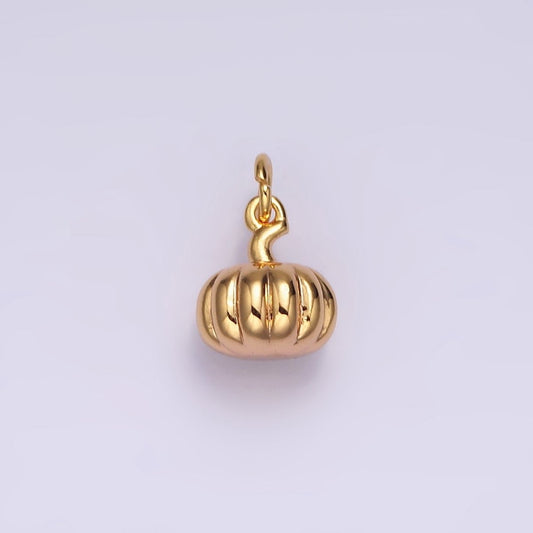 18K Gold Filled 9mm Pumpkin Fruit Puffed Add-On Charm | N-1760 W-481