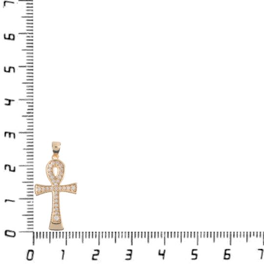 18k Gold Filled Ankh Charm with CZ Egyptian Pantheon, Crux Ansata, Cubic Zirconia Necklace Pendant micro pave Charm Bails for Jewelry Making H-746