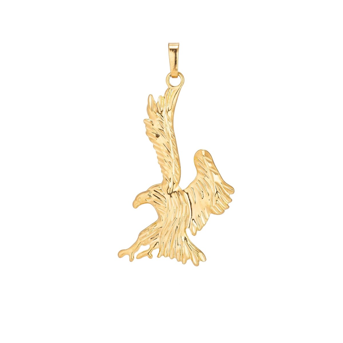 18K Gold Filled Bald Eagle Bird American Eagle Symbol Leader DIY Necklace Pendant Charm Bead Bails Findings for Jewelry Making H-478