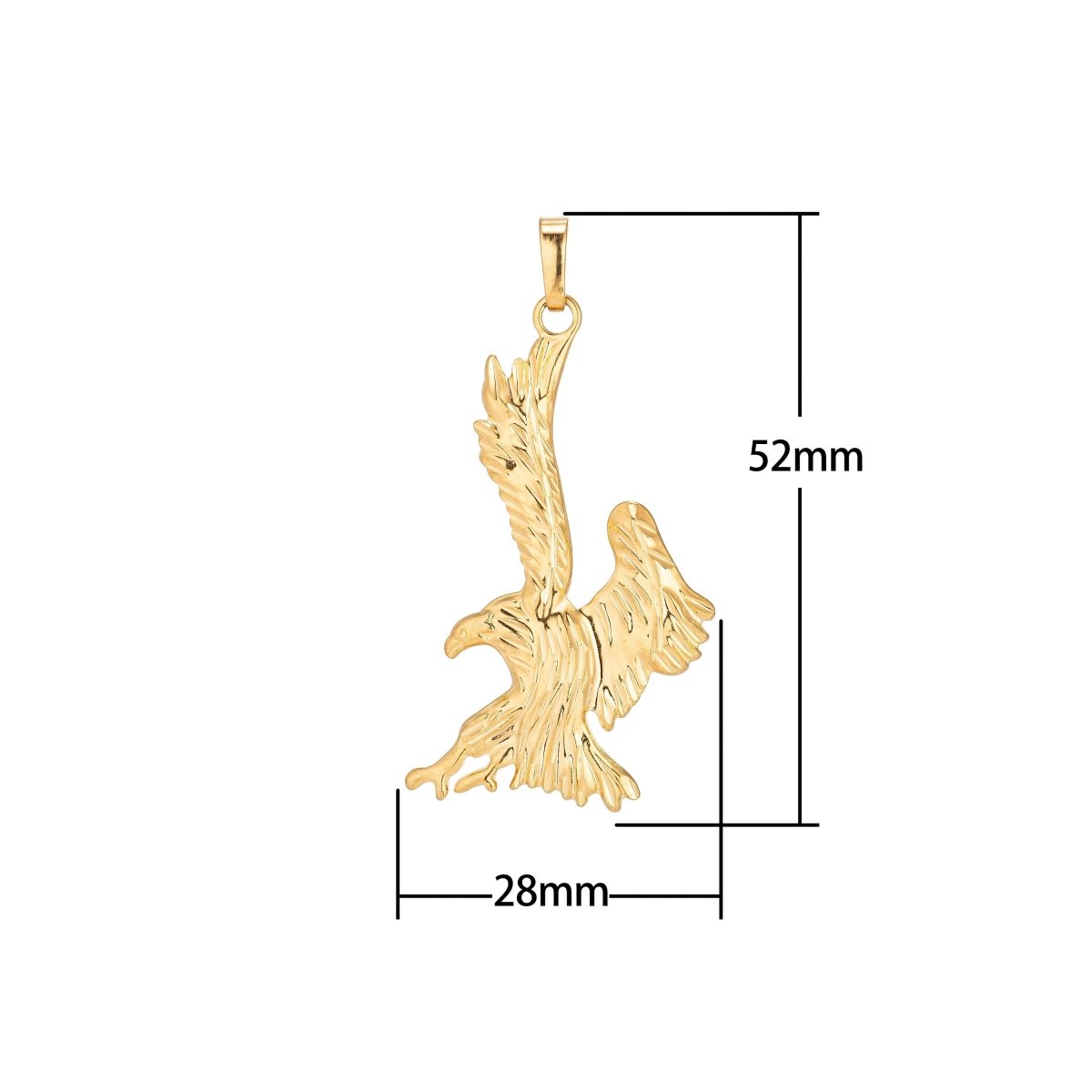 18K Gold Filled Bald Eagle Bird American Eagle Symbol Leader DIY Necklace Pendant Charm Bead Bails Findings for Jewelry Making H-478