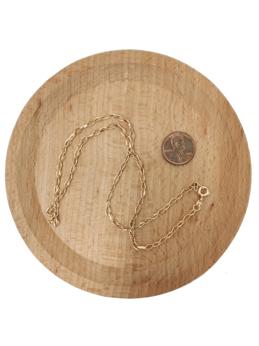 18K Gold Filled Cable Chain Necklace, 17.7 Inch Designed Finished Chain For Jewelry Necklace Making, 3mm Width Designed Necklace w/ Spring Ring | CN-716  Clearance Pricing