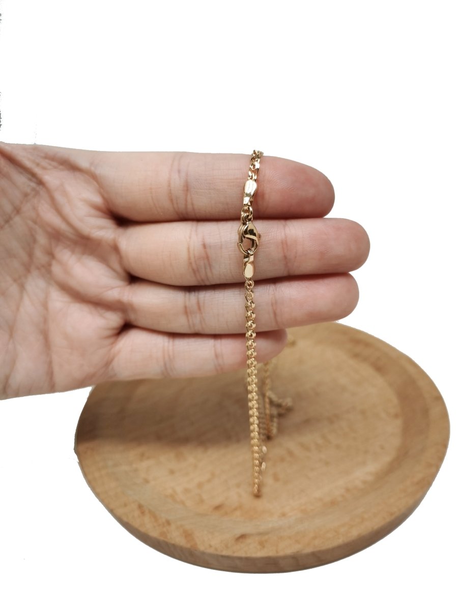 18K Gold Filled Cable Chain Necklace, 17.7 Inches Designed Finished Chain For Necklace Jewelry Making, Dainty 2.5mm Designed Necklace w/ Lobster Clasps | CN-725  Clearance Pricing