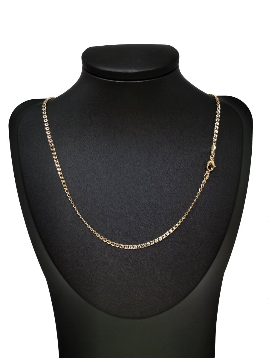 18K Gold Filled Cable Chain Necklace, 17.7 Inches Designed Finished Chain For Necklace Jewelry Making, Dainty 2.5mm Designed Necklace w/ Lobster Clasps | CN-725  Clearance Pricing