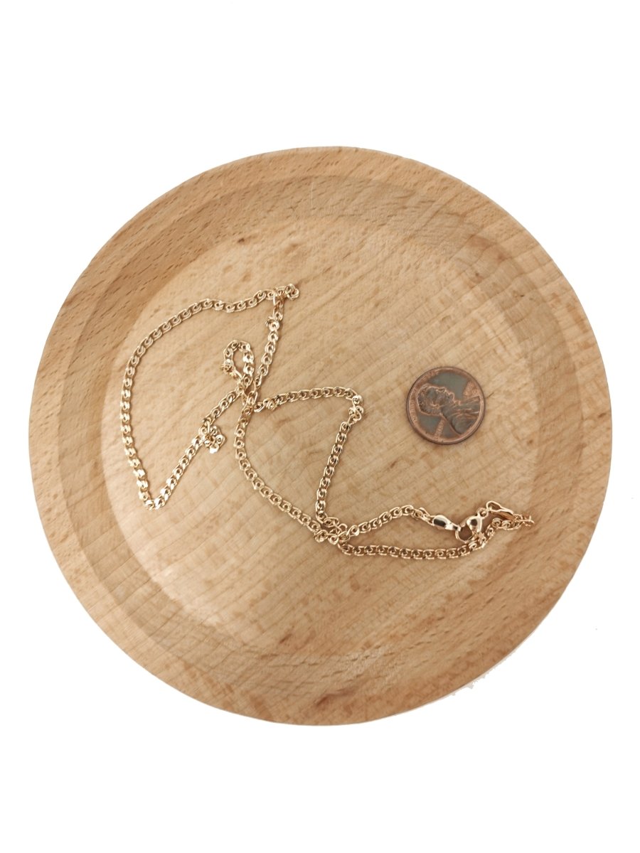 18K Gold Filled Cable Chain Necklace, 17.7 Inches Designed Finished Chain For Necklace Jewelry Making, Dainty 2.5mm Designed Necklace w/ Lobster Clasps | CN-725  Clearance Pricing