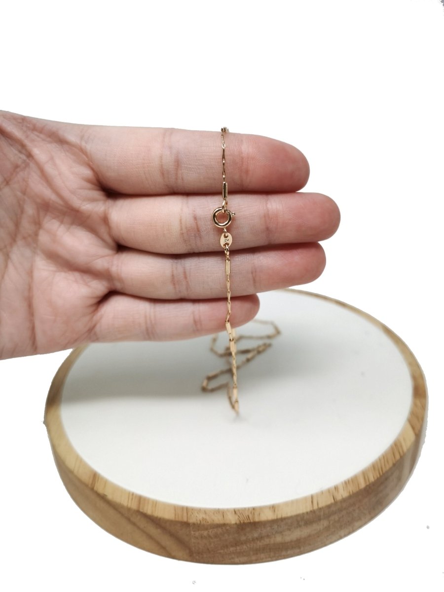 18K Gold Filled Chain, 17.7" Layering Beaded Necklace, Dainty 1mm Bead Necklace w/ Spring Ring | CN-736  Clearance Pricing