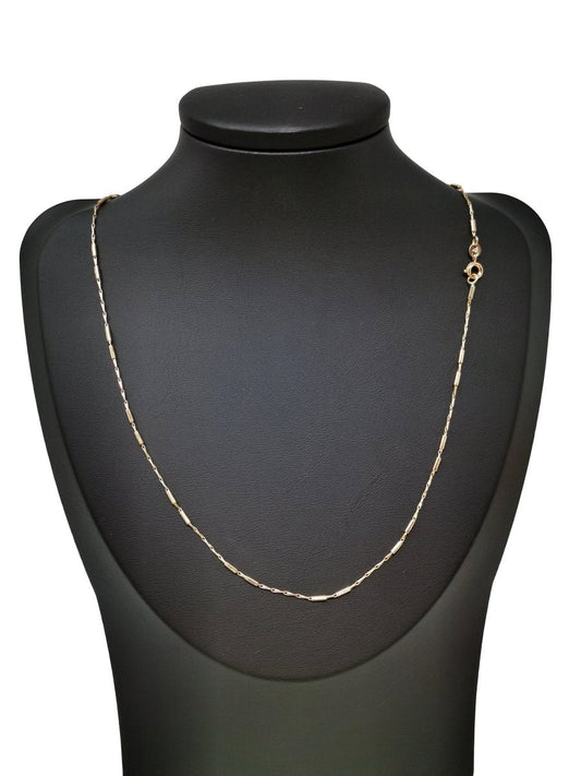 18K Gold Filled Chain, 17.7" Layering Beaded Necklace, Dainty 1mm Bead Necklace w/ Spring Ring | CN-736  Clearance Pricing