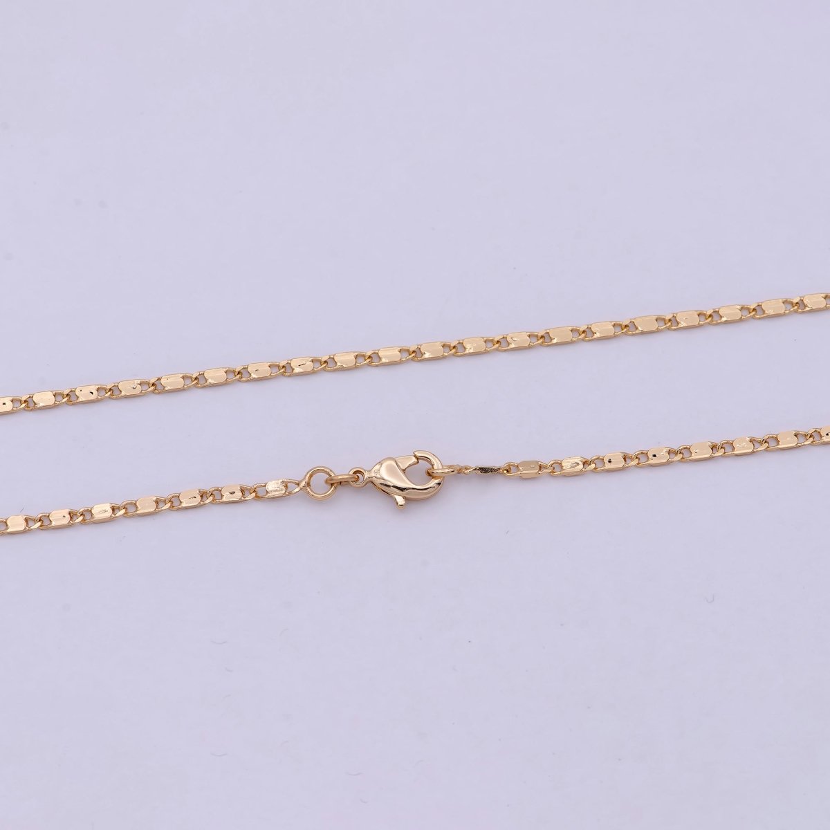 18k Gold Filled Chain Necklace, Fine Scroll Gold Chain, Simple Gold Necklace, Thin Plain Women's Necklace 18 inch long | WA-531 Clearance Pricing