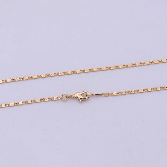 18k Gold Filled Chain Necklace, Fine Scroll Gold Chain, Simple Gold Necklace, Thin Plain Women's Necklace 18 inch long | WA-531 Clearance Pricing