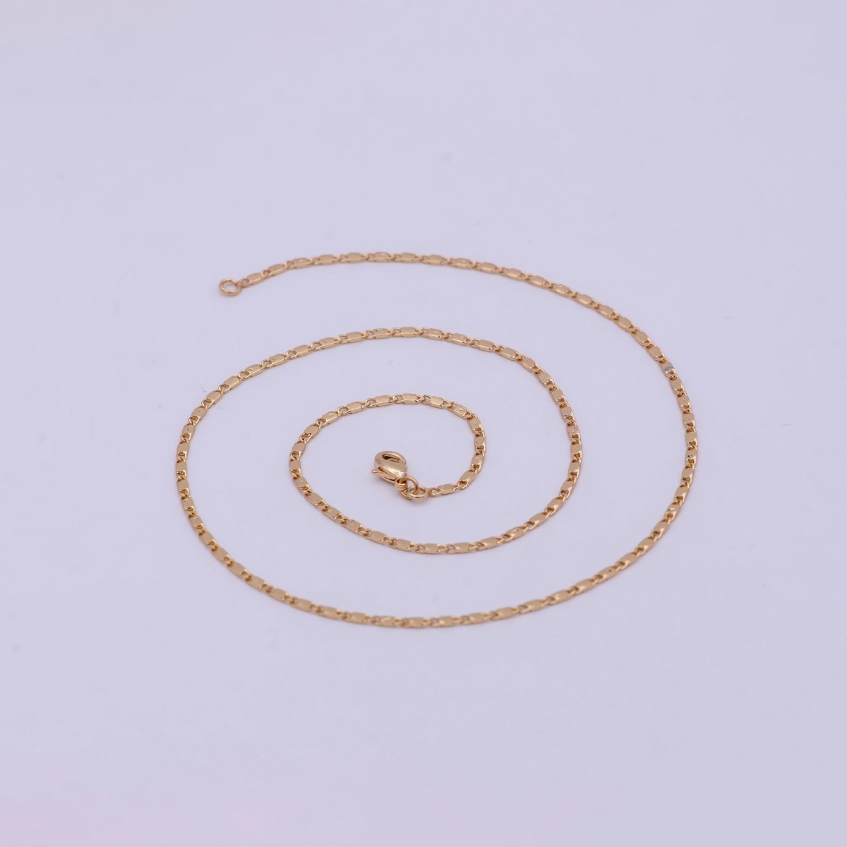 18k Gold Filled Chain Necklace, Fine Scroll Gold Chain, Simple Gold Necklace, Thin Plain Women's Necklace 18 inch long | WA-531 Clearance Pricing