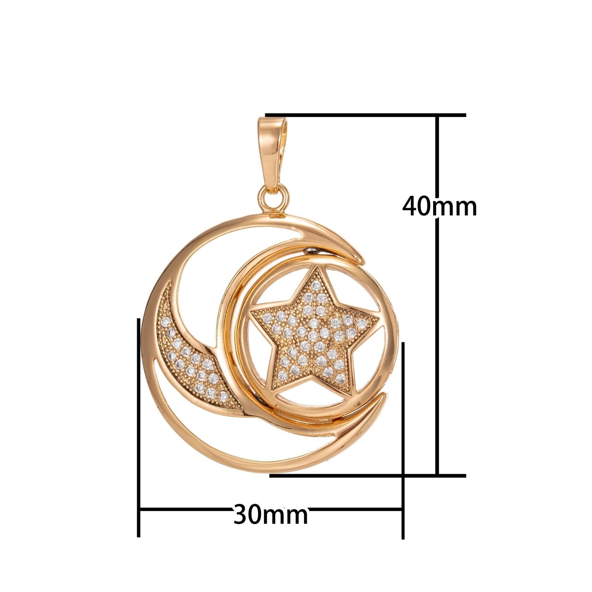 18k Gold Filled Coin Necklace Celestial Jewelry Cubic Jewelry Gold Necklace for woman Moon Star Layering Necklace Micro Pave Charm, PDGF-1170/I-234