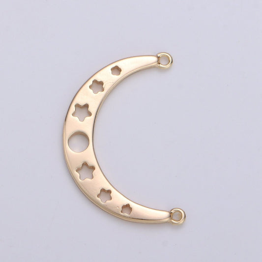 18k Gold Filled Crescent Moon Charm Gold Charm Pendant Minimalist Charm Pendant, Gold Moo Celestial Jewelry F-509