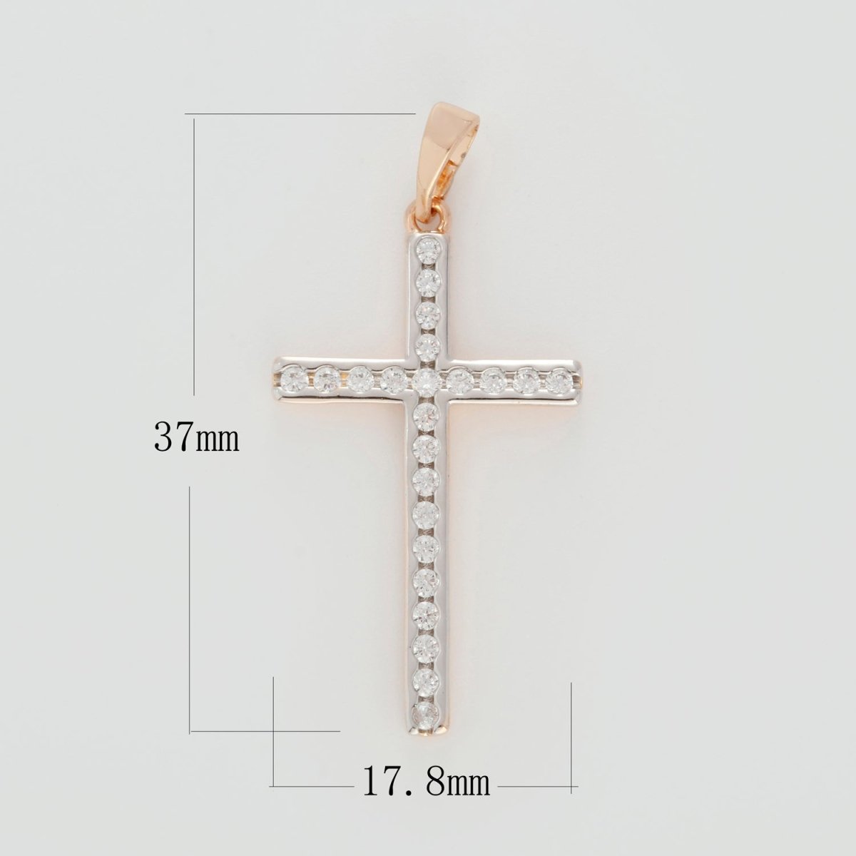 18k Gold Filled Cross Charms, Micro Pave Cross Pendant for Religious Necklace Jewelry Making Supply N-1420