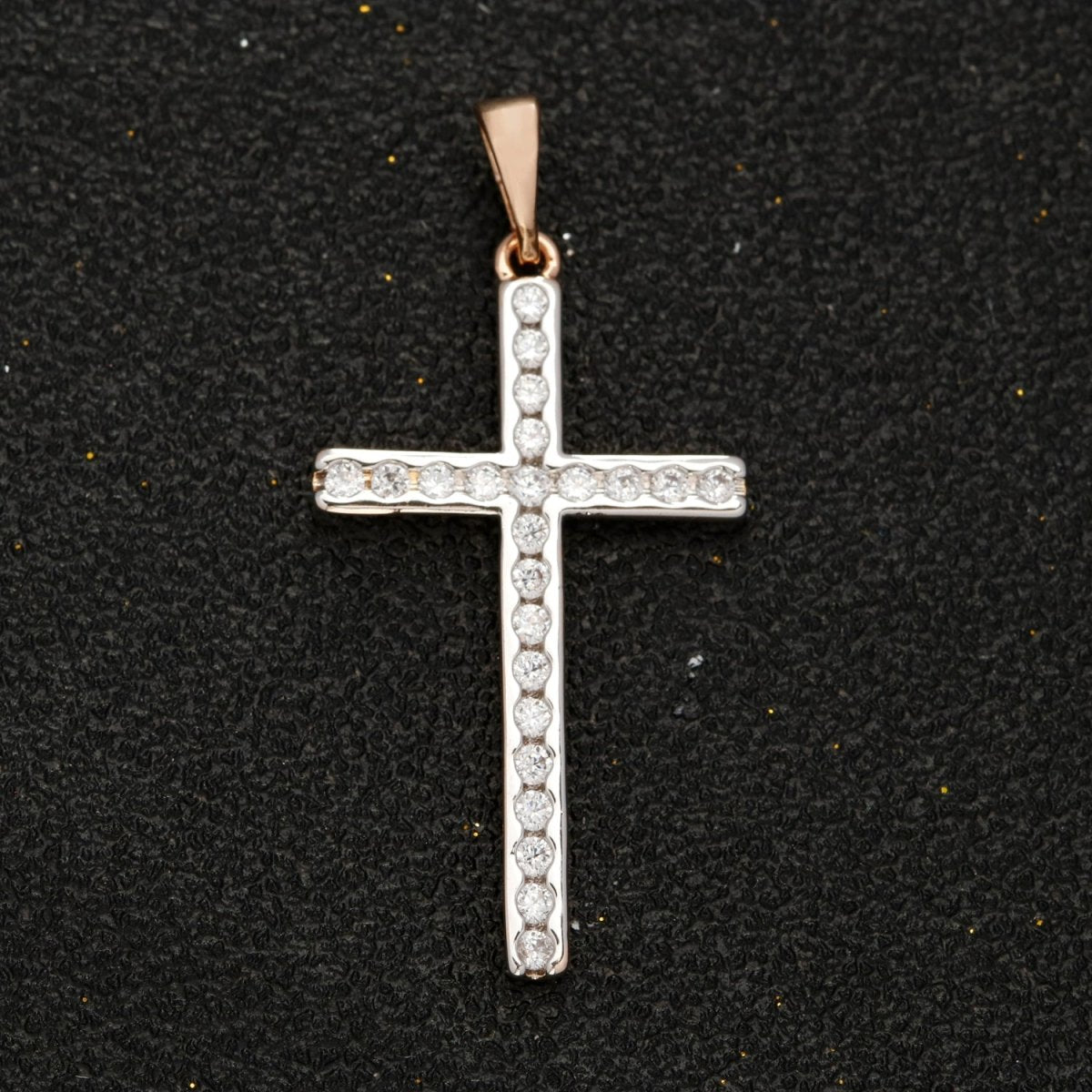 18k Gold Filled Cross Charms, Micro Pave Cross Pendant for Religious Necklace Jewelry Making Supply N-1420