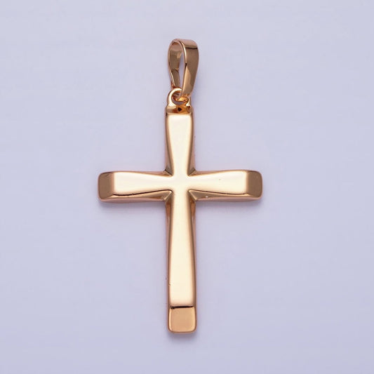 18K Gold Filled Cross Pendant Minimalist Cross Charm Religious Jewelry Making AA244