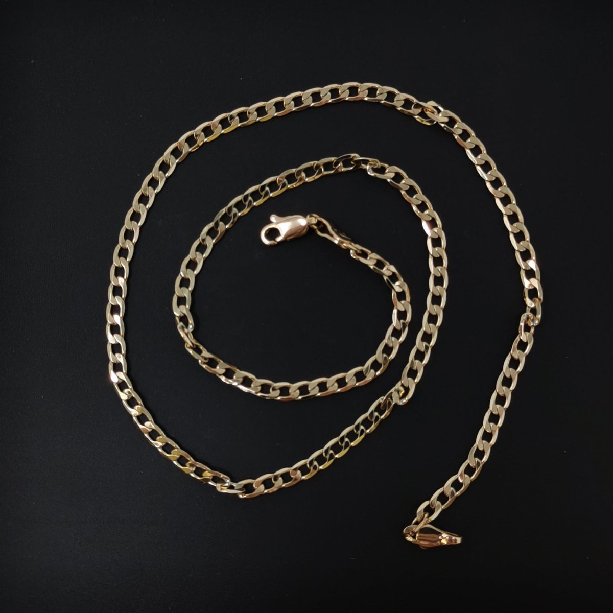 18K Gold Filled Curb Chain Necklace, 17.7 Inches Curb Finished Necklace For Jewelry Making, Dainty 1mm Curb Necklace w/ Lobster Clasps | CN-679  Clearance Pricing