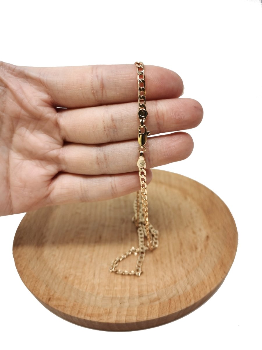 18K Gold Filled Curb Chain Necklace, 17.7 Inches Curb Finished Necklace For Jewelry Making, Dainty 1mm Curb Necklace w/ Lobster Clasps | CN-679  Clearance Pricing