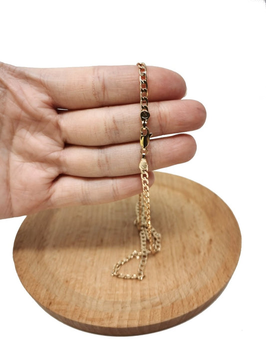 18K Gold Filled Curb Chain Necklace, 17.7 Inches Curb Finished Necklace For Jewelry Making, Dainty 1mm Curb Necklace w/ Lobster Clasps | CN-679  Clearance Pricing