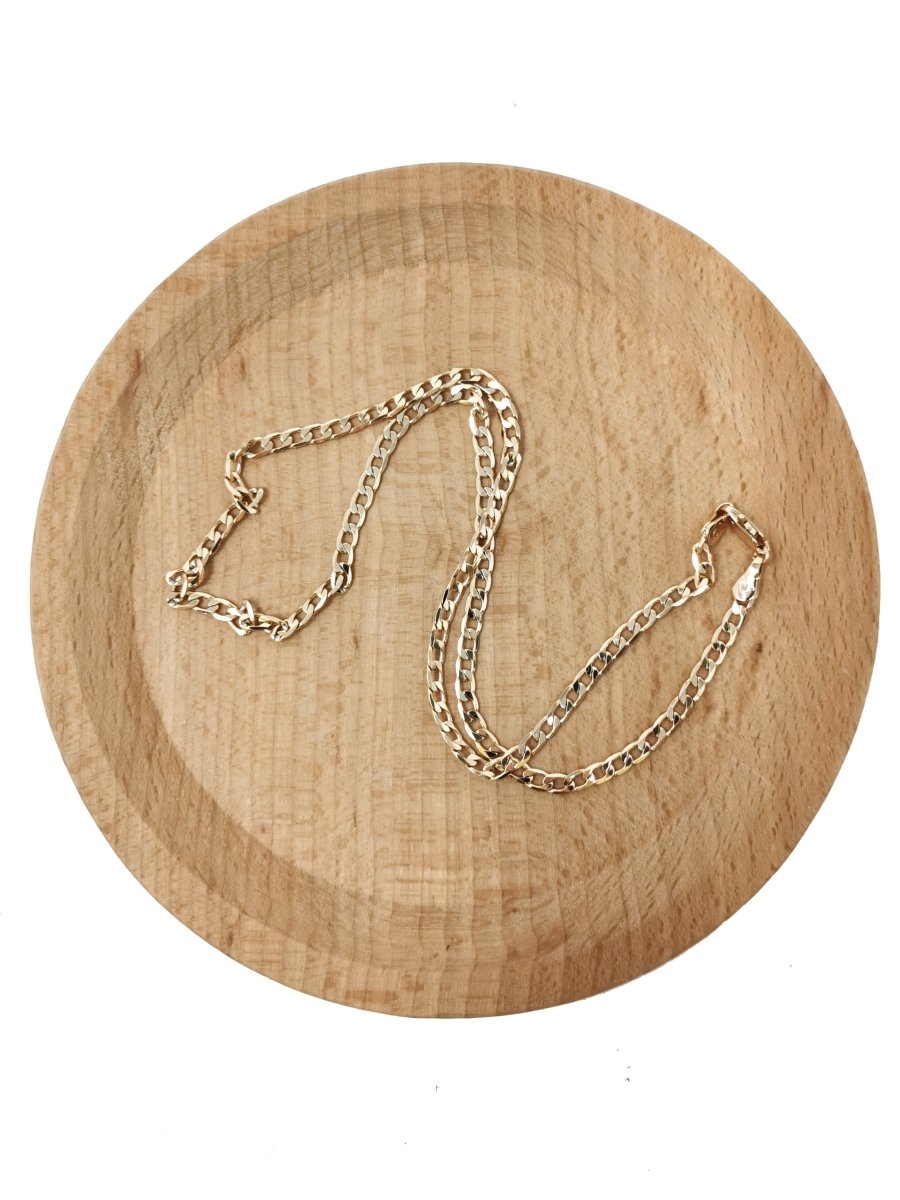 18K Gold Filled Curb Chain Necklace, 17.7 Inches Curb Finished Necklace For Jewelry Making, Dainty 1mm Curb Necklace w/ Lobster Clasps | CN-679  Clearance Pricing