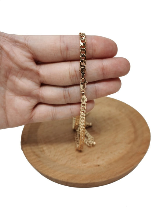 18K Gold Filled Curb Chain Necklace, 19.6 Inches Curb Finished Chain Necklace For Necklace Jewelry Making, 4mm Width Curb Necklace w/ Lobster Clasps | CN-684  Clearance Pricing