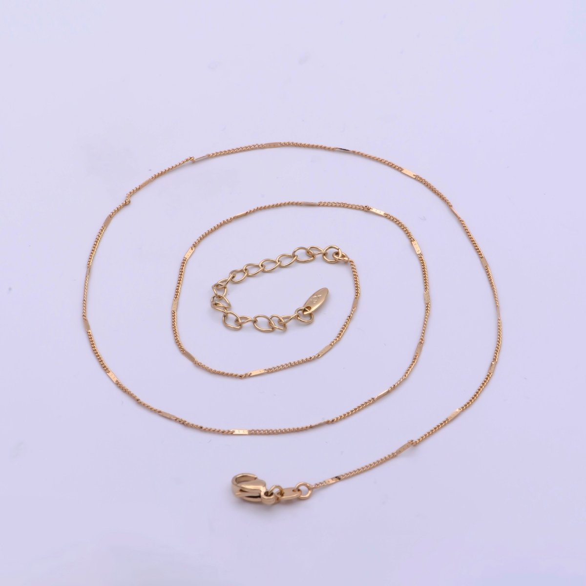 18k Gold Filled Curb Necklace Dainty Curb Necklace 18 inch + 2 inch Extender long Ready to Wear Chain | WA-475 Clearance Pricing