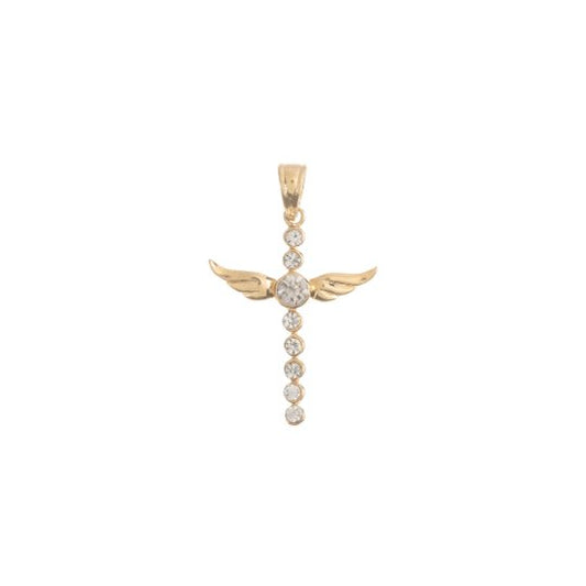 18K Gold Filled Cute Dainty Cross, Angel's Wings, Fly High, Memories, Bails Findings for Earring Necklace Jewelry Making Supplies H-718