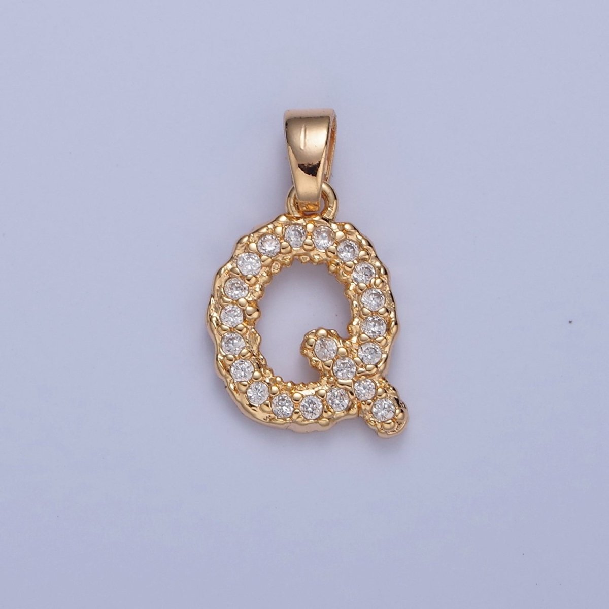 18k Gold Filled CZ Initial, Letter Alphabet Micro Pave charms Dainty Gold Cubic Pendant Charm for Necklace Bracelet Personalized Jewelry A-849-A-861