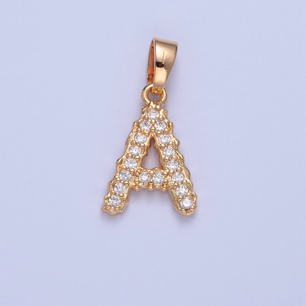 18k Gold Filled CZ Initial, Letter Alphabet Micro Pave charms Dainty Gold Cubic Pendant Charm for Necklace Bracelet Personalized Jewelry A-849-A-861
