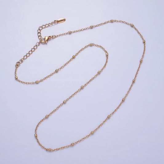 18K Gold Filled Dainty 1.2mm Satellite Chain Necklace 17.75 inch Long for Layer Necklace Component | WA-1684 Clearance Pricing